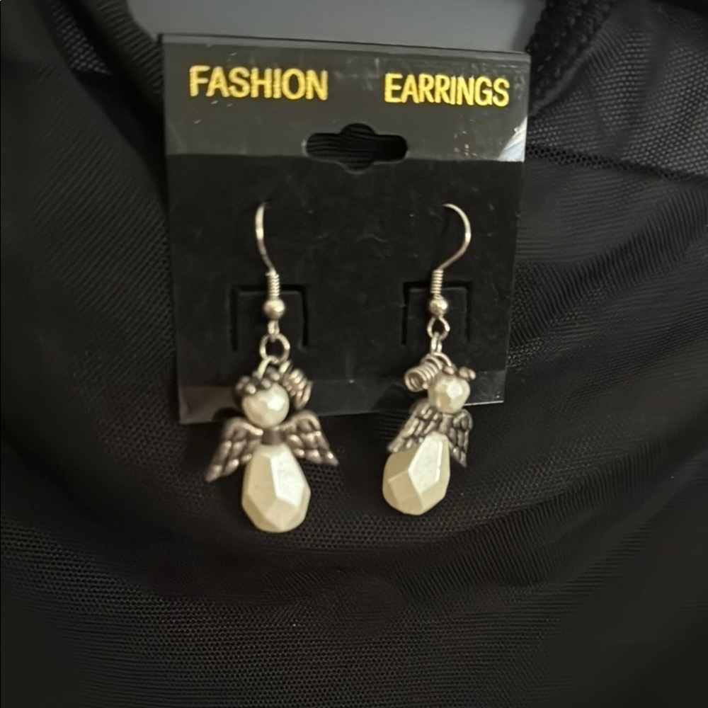 Elegant Silver Angel Earrings